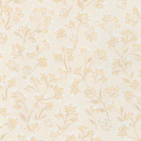 Flowers Cream 108" Cotton (WELDX2113684) – Sold in UNITS of ¼ metre