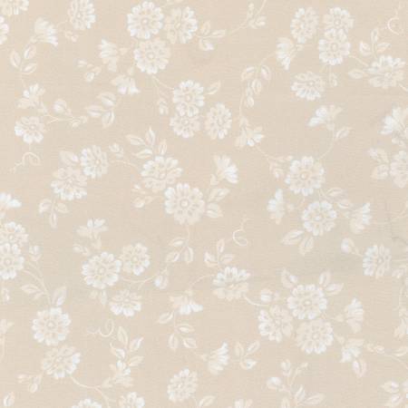 Flowers Taupe 108" Cotton (WELDX21138160) – Sold in UNITS of ¼ metre