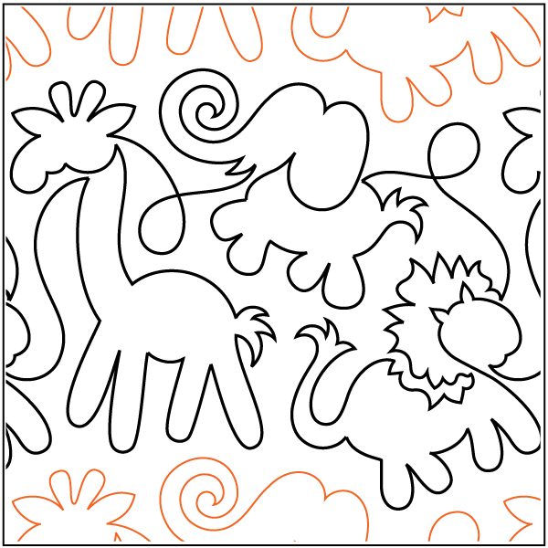 Animal Crackers – 9.5” Paper Pantograph - Maple Leaf Quilting Company Ltd.