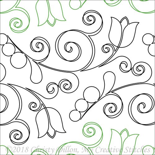 Ansley Park 1 –13” Paper Pantograph - Maple Leaf Quilting Company Ltd.