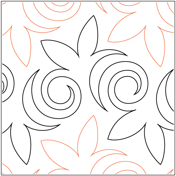 Asian Maple – 9” Paper Pantograph - Maple Leaf Quilting Company Ltd.