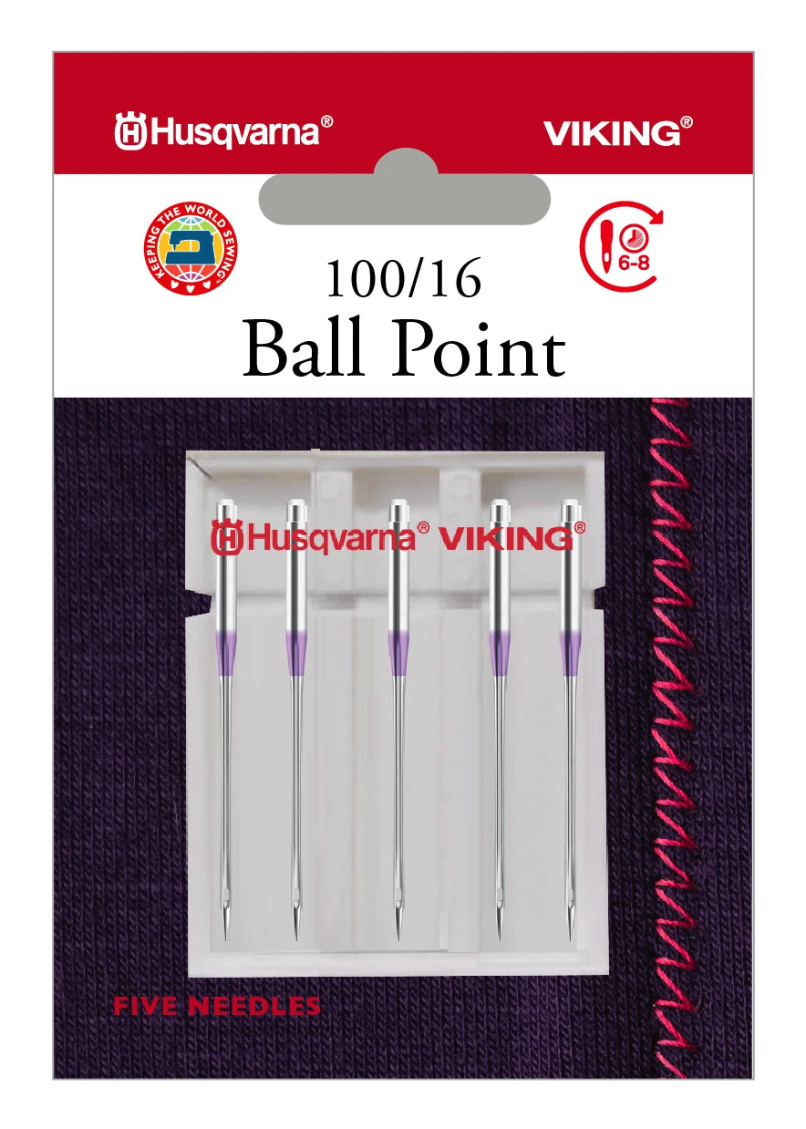 Husqvarna Viking Needles BALL POINT SIZE 100/16, 5-PACK (920716096)