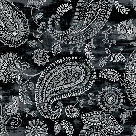 Black/White Bohemia 108" Cotton (BOHW5004 - KS) – Sold in UNITS of ¼ metre - Maple Leaf Quilting Company Ltd.