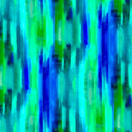 Blue/Green Painted Rainbow Stripe 108" Cotton (HUES5039 - BG) – Sold in UNITS of ¼ metre - Maple Leaf Quilting Company Ltd.