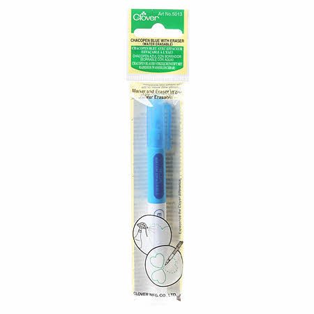Chacopen Blue Water Soluble Dual Tip Pen With Eraser (5013) - Maple Leaf Quilting Company Ltd.