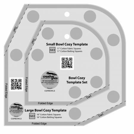 Creative Grids Bowl Cozy Template Set (CGRBOWLS) - Maple Leaf Quilting Company Ltd.