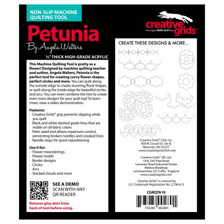 Creative Grids Machine Quilting Tool - Petunia (CGRQTA10) - Maple Leaf Quilting Company Ltd.