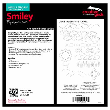 Creative Grids Machine Quilting Tool - Smiley (CGRQTA12) - Maple Leaf Quilting Company Ltd.