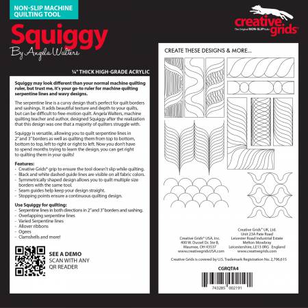 Creative Grids Machine Quilting Tool - Squiggy (CGRQTA4) - Maple Leaf Quilting Company Ltd.