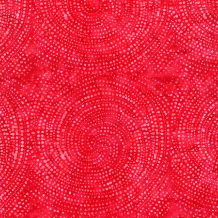 Crimson Dotty Spiral 106" Batik (BX2336 - CRIMSON) - Sold in UNITS of 1/4 Metre - Maple Leaf Quilting Company Ltd.
