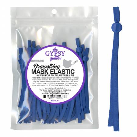 Drawstring Mask Elastic Royal 60 count (TGQ097) - Maple Leaf Quilting Company Ltd.