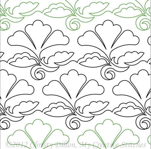 Fans in Flight - 7" Paper Pantograph WL - Maple Leaf Quilting Company Ltd.