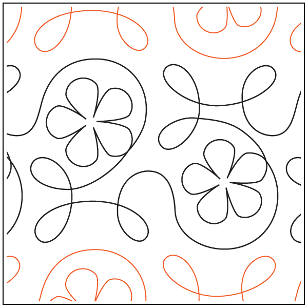 Ginger Flower – 9” Paper Pantograph - Maple Leaf Quilting Company Ltd.