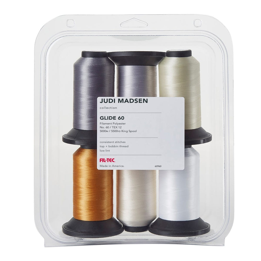 Glide Thread Pack: The Judi Madsen - 60 wt 5,500yds x Six Colors (60960) - Maple Leaf Quilting Company Ltd.