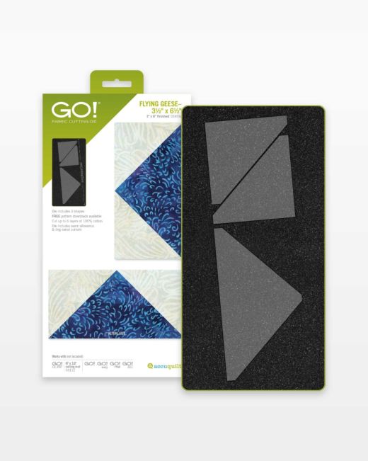 GO! Flying Geese Die 3 1/2" x 6 1/2" (3" x 6" Finished) (55456) - Maple Leaf Quilting Company Ltd.