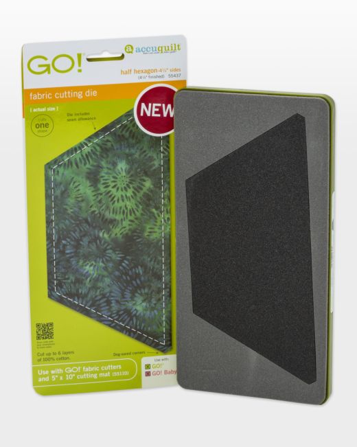 GO! Half Hexagon - 4 1/2" Sides (4 1/4" Finished) (55437) - Maple Leaf Quilting Company Ltd.