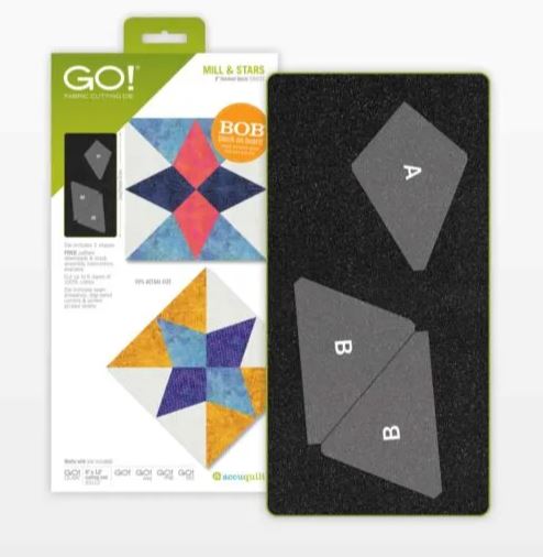 GO! Mill & Stars - 8" Finished Die (55601) - Maple Leaf Quilting Company Ltd.
