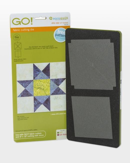 GO! Ohio Star - 12" Finished Die (55174) - Maple Leaf Quilting Company Ltd.