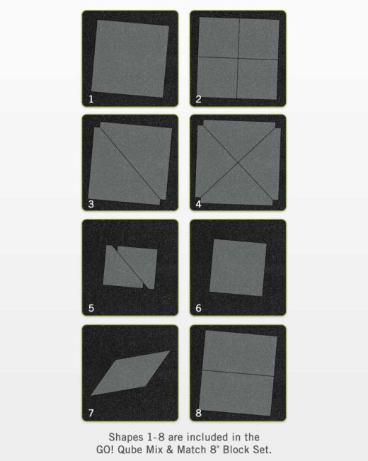 GO! Qube Mix & Match 8" Block (55776) - Maple Leaf Quilting Company Ltd.