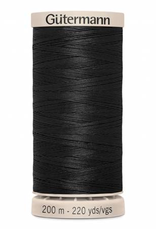 Gutermann Cotton Hand Quilting Thread 200m/219yds | Black - 5201 - Maple Leaf Quilting Company Ltd.