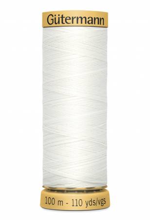 Gutermann Natural Cotton Thread 100m/109yds | White - 1006 - Maple Leaf Quilting Company Ltd.