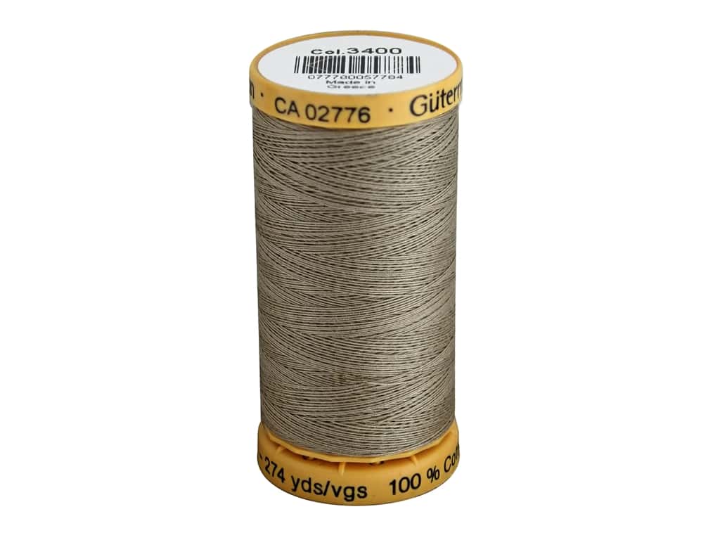 Gutermann Natural Cotton Thread 250m/273yds | Khaki - 3400 - Maple Leaf Quilting Company Ltd.