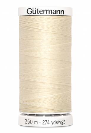 Gutermann Sew - all Polyester All Purpose Thread 250m/273yds | Ivory (250M - 800) - Maple Leaf Quilting Company Ltd.