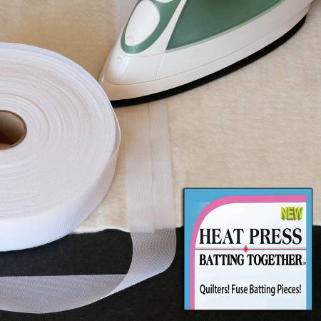 Heat Press Batting Together 1 - 1/2 in X 100yd (HP10074 - White) - Maple Leaf Quilting Company Ltd.