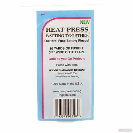 Heat Press Batting Together 3/4 in X 10yd (HP34 - White) - Maple Leaf Quilting Company Ltd.