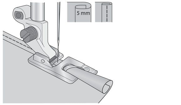 Husqvarna Viking Narrow Hem Foot 5mm (1 - 8) - Maple Leaf Quilting Company Ltd.