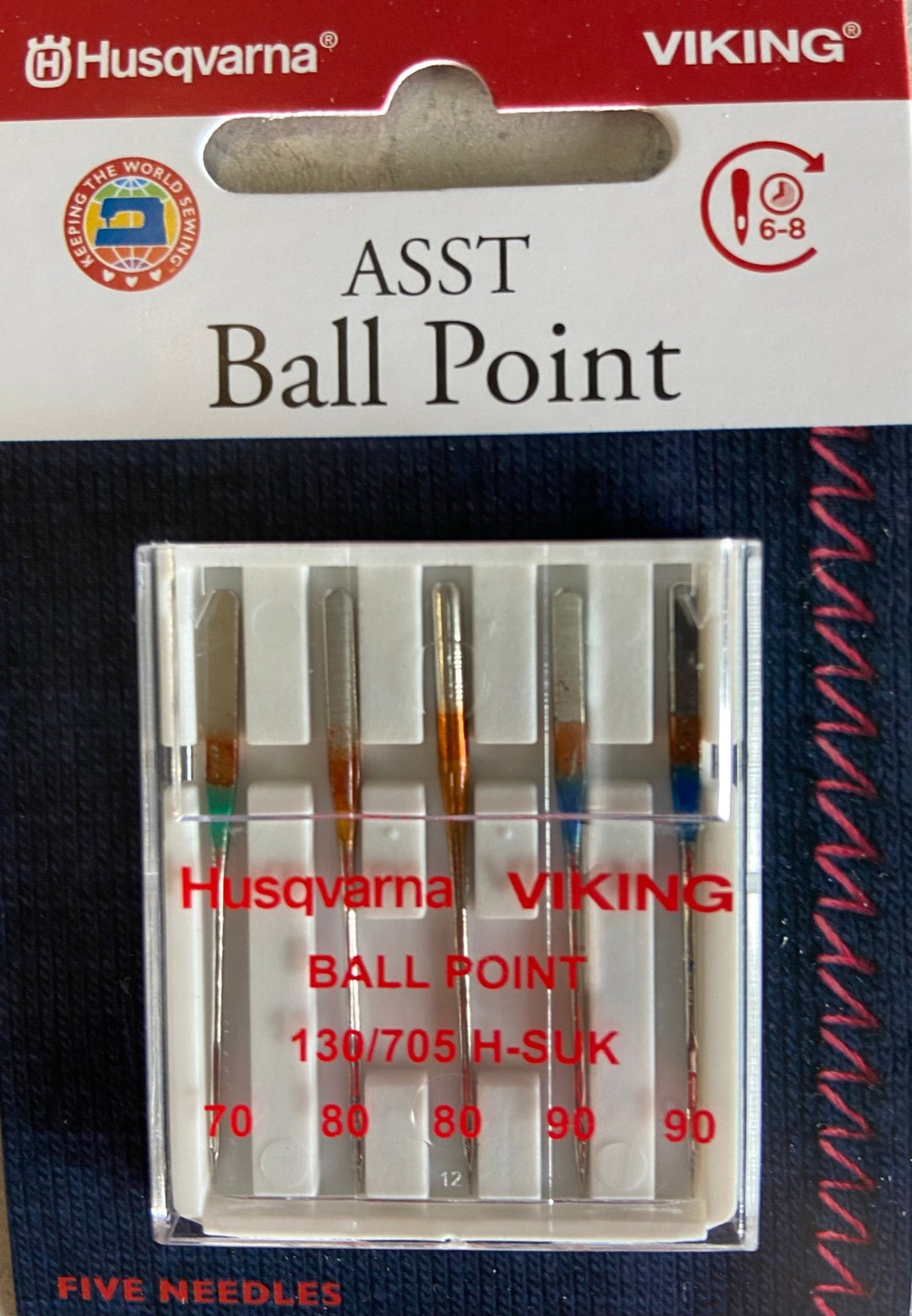 Husqvarna Viking Needles BALL POINT ASST, 5 - PACK (920672096) - Maple Leaf Quilting Company Ltd.