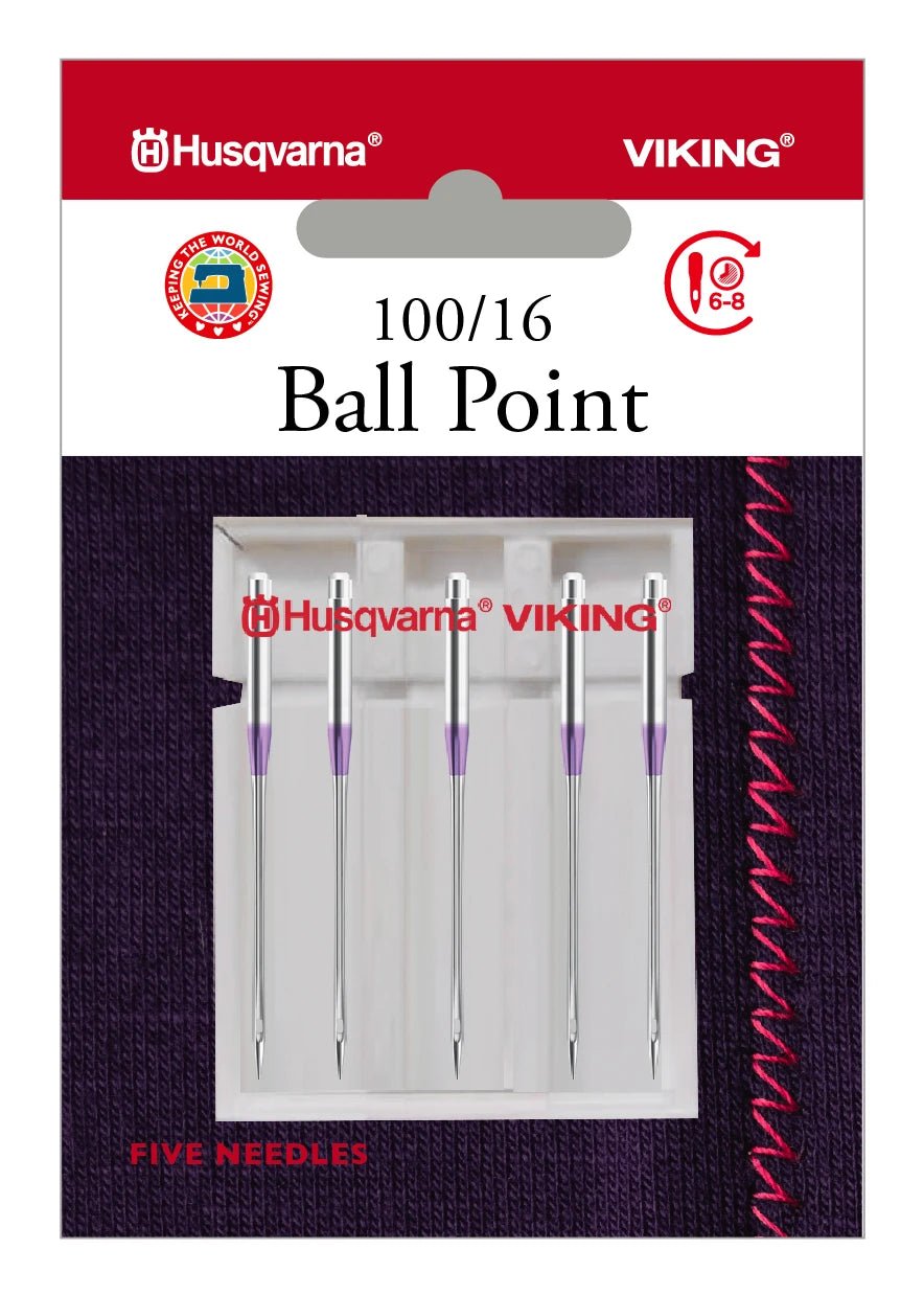 Husqvarna Viking Needles BALL POINT SIZE 100/16, 5 - PACK (920716096) - Maple Leaf Quilting Company Ltd.