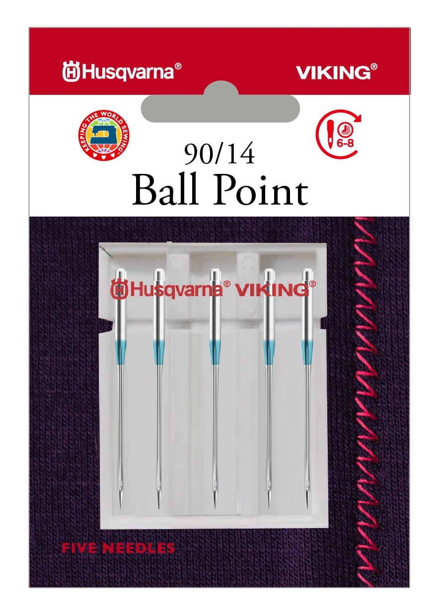 Husqvarna Viking Needles BALL POINT SIZE 90/14, 5 - PACK (920671096) - Maple Leaf Quilting Company Ltd.