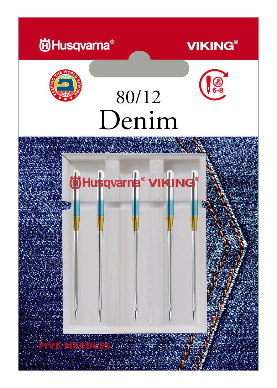 Husqvarna Viking Needles DENIM SIZE 80/12, 5 - PACK (920659096) - Maple Leaf Quilting Company Ltd.
