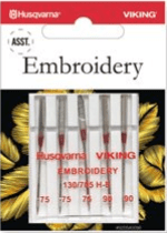 Husqvarna Viking Needles EMBROIDERY ASST, 5 - PACK (920540096) - Maple Leaf Quilting Company Ltd.