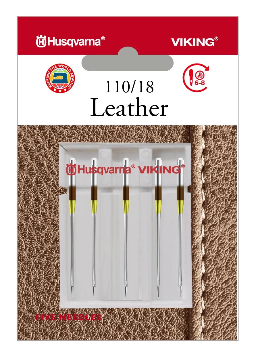 Husqvarna Viking Needles LEATHER SIZE 110/18, 5 - PACK (920675096) - Maple Leaf Quilting Company Ltd.