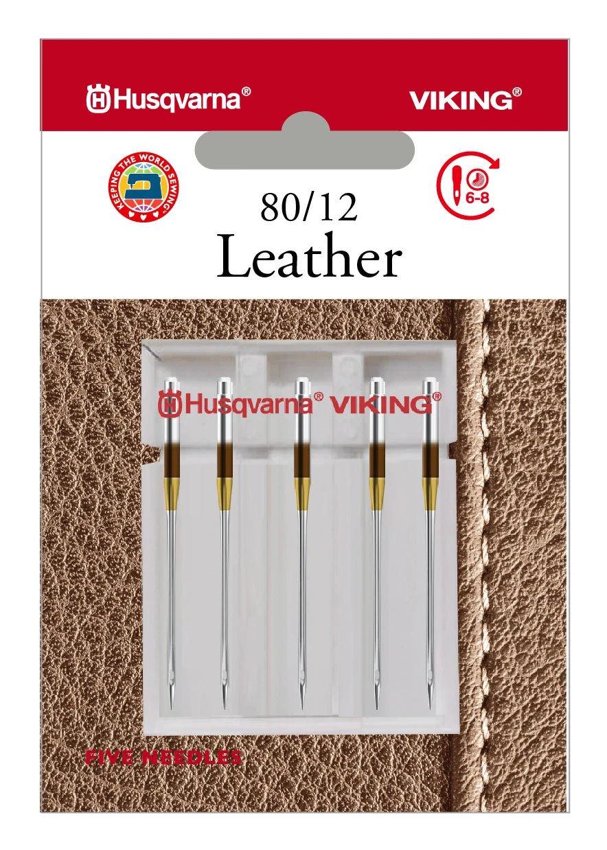 Husqvarna Viking Needles LEATHER SIZE 80/12, 5 - PACK (920673096) - Maple Leaf Quilting Company Ltd.
