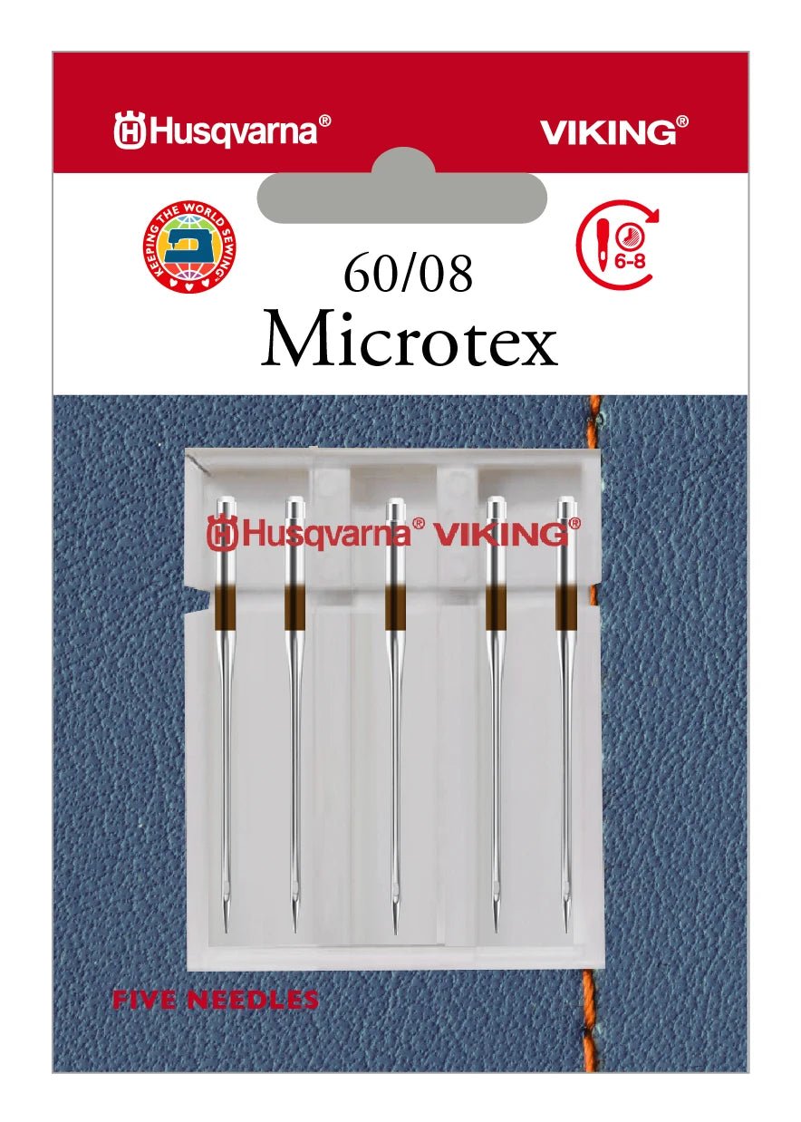 Husqvarna Viking Needles MICROTEX 60/08, 5 - PACK (920676096) - Maple Leaf Quilting Company Ltd.
