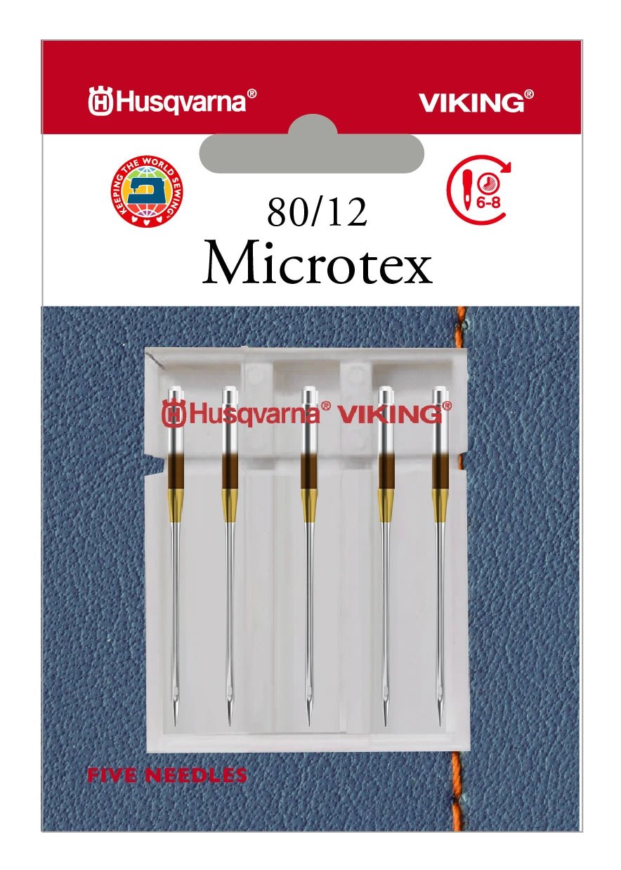 Husqvarna Viking Needles MICROTEX 80/12, 5 - PACK (920678096) - Maple Leaf Quilting Company Ltd.