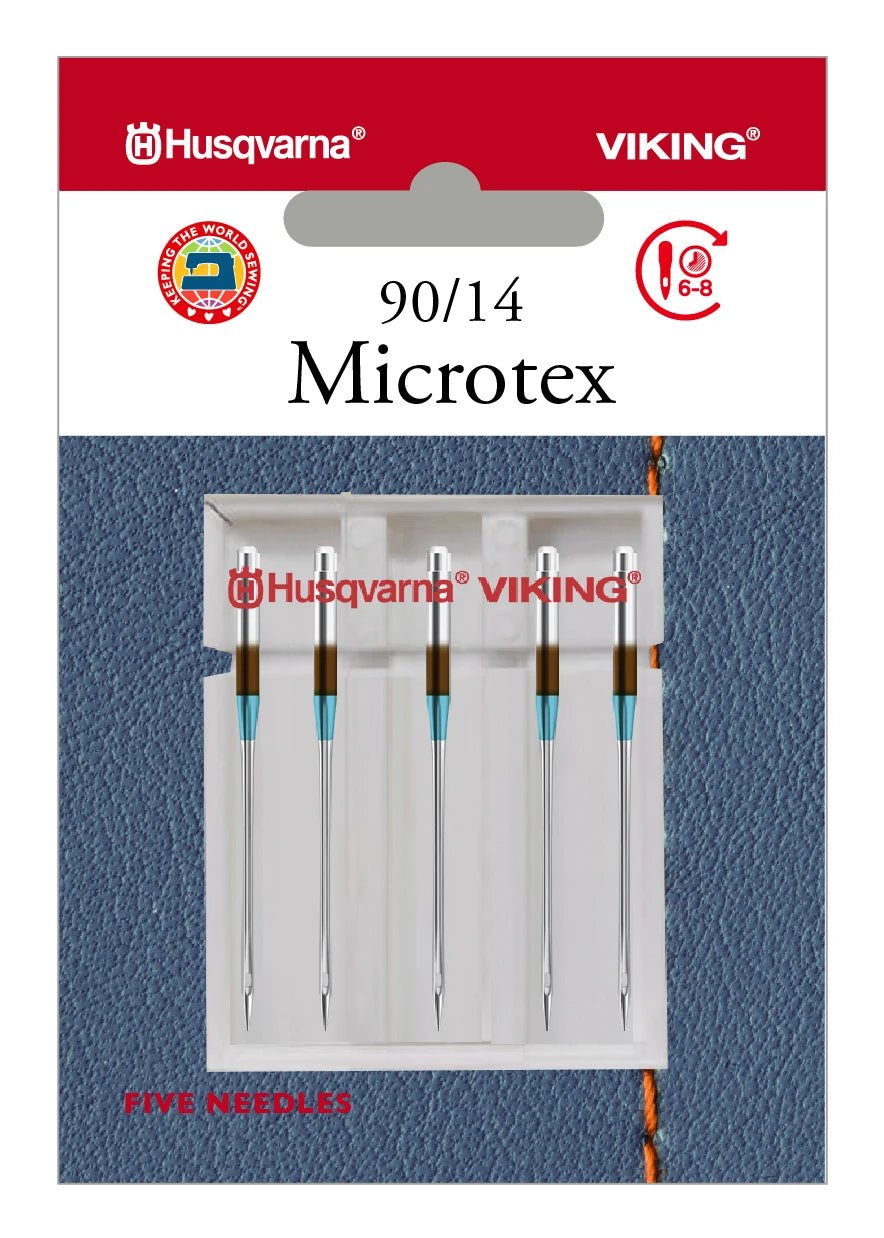 Husqvarna Viking Needles MICROTEX 90/14, 5 - PACK (920679096) - Maple Leaf Quilting Company Ltd.