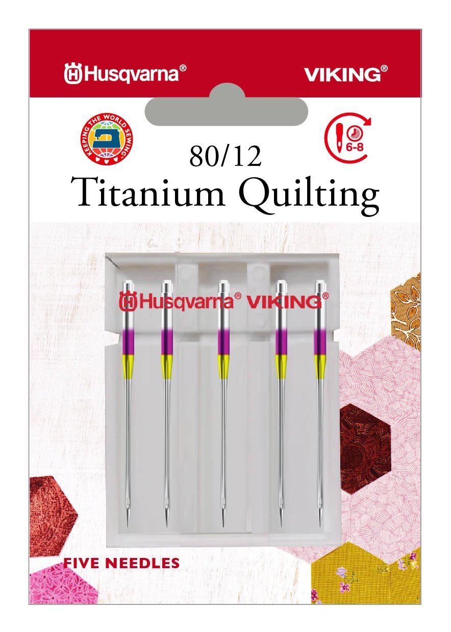 Husqvarna Viking Needles TITANIUM QUILTING SIZE 80/12, 5 - PACK (920683096) - Maple Leaf Quilting Company Ltd.