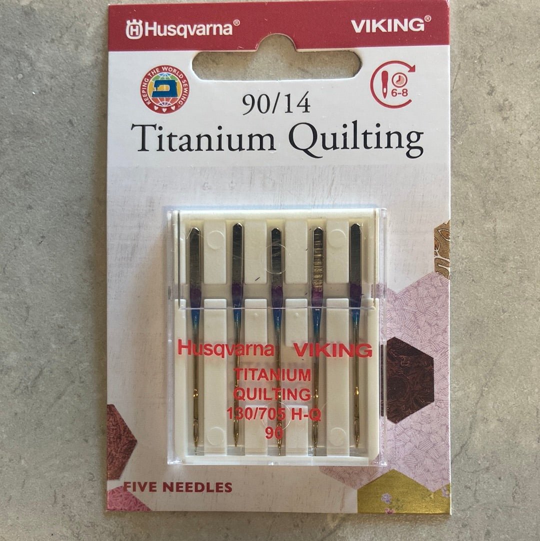 Husqvarna Viking Needles TITANIUM QUILTING SIZE 90/14, 5 - PACK (920684096) - Maple Leaf Quilting Company Ltd.