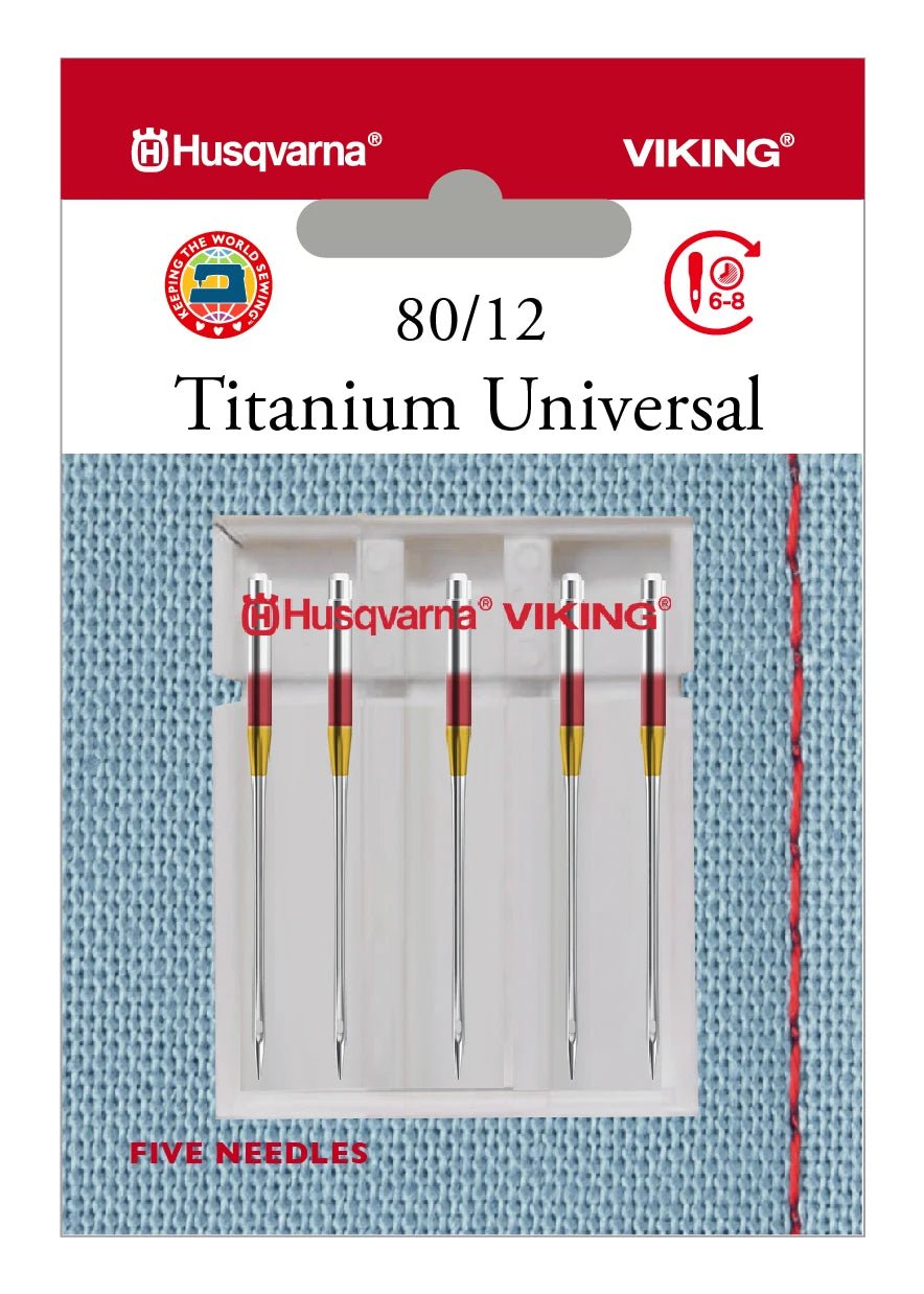 Husqvarna Viking Needles TITANIUM UNIVERSAL SIZE 80/12, 5 - PACK (920697096) - Maple Leaf Quilting Company Ltd.