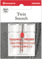 Husqvarna Viking Needles TWIN STRETCH 2.5 mm SIZE 75/11, 1 - PACK (920547096) - Maple Leaf Quilting Company Ltd.