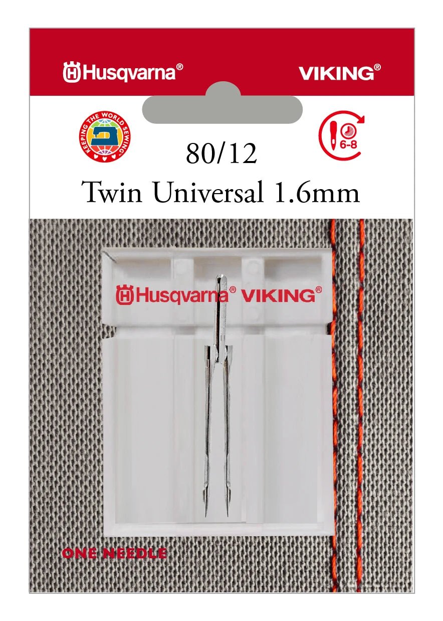 Husqvarna Viking Needles TWIN UNIVERSAL 1.6 mm SIZE 80/12, 1 - PACK (920654096) - Maple Leaf Quilting Company Ltd.