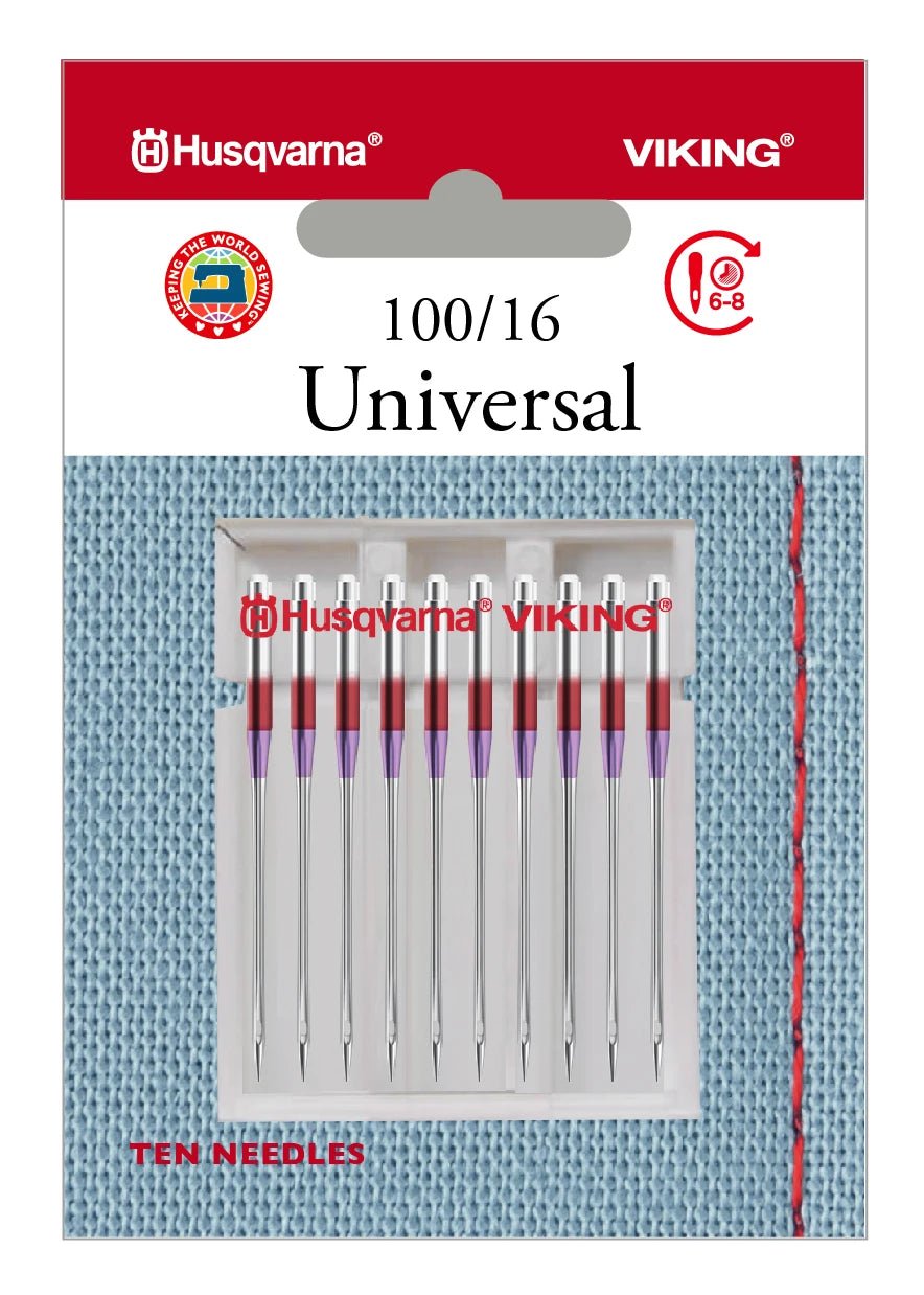 Husqvarna Viking Needles UNIVERSAL 100/16, 10 - PACK (920696096) - Maple Leaf Quilting Company Ltd.