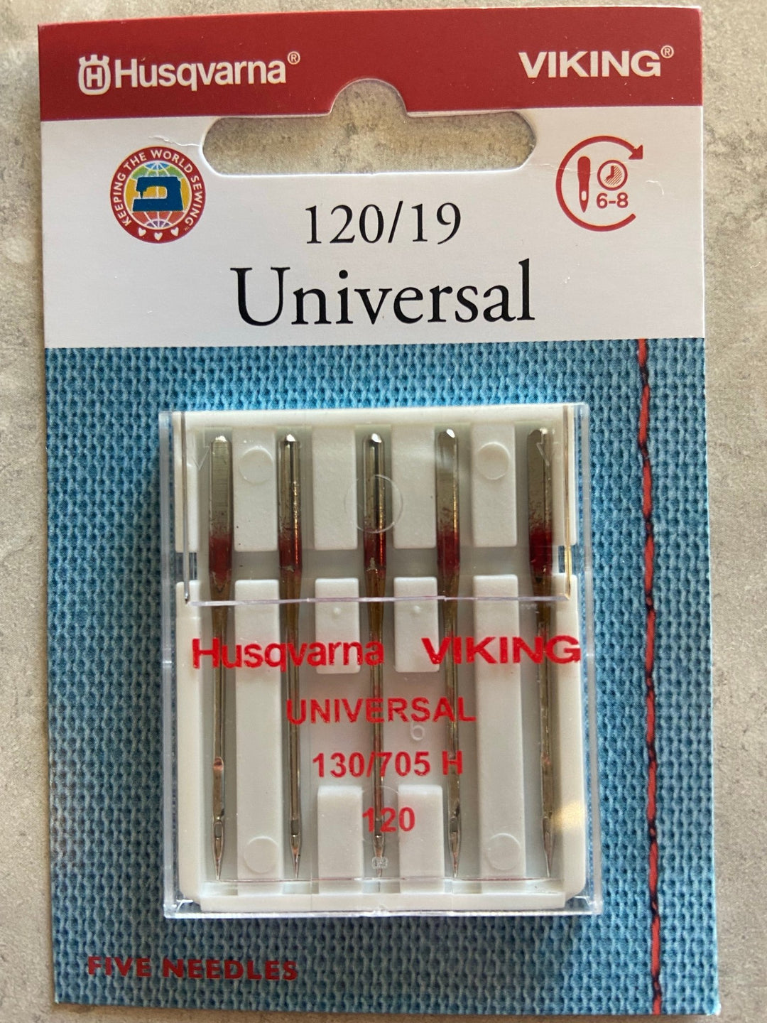 Husqvarna Viking Needles UNIVERSAL SIZE 120/19 5 - PACK (920706096) - Maple Leaf Quilting Company Ltd.