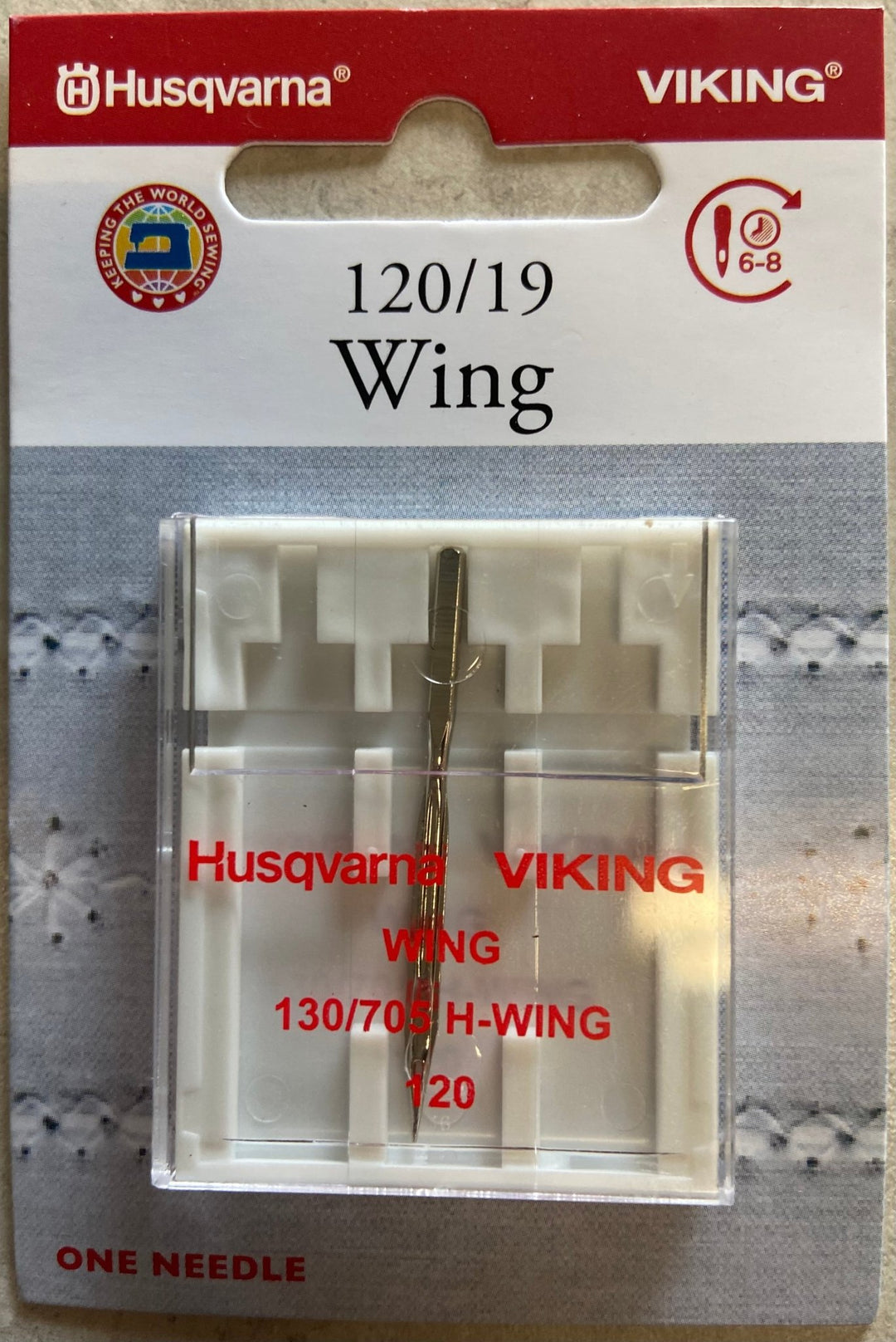 Husqvarna Viking Needles WING SIZE 120/19, 1 - PACK (920668096) - Maple Leaf Quilting Company Ltd.