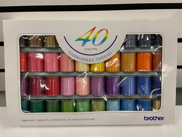 Brother 40-Colour Embroidery Thread Set - 300 m spools (SA740)