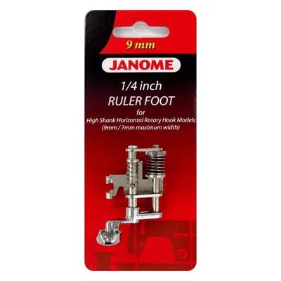 Janome 1/4" Ruler Foot for High Shank 9mm/7mm machines - Maple Leaf Quilting Company Ltd.
